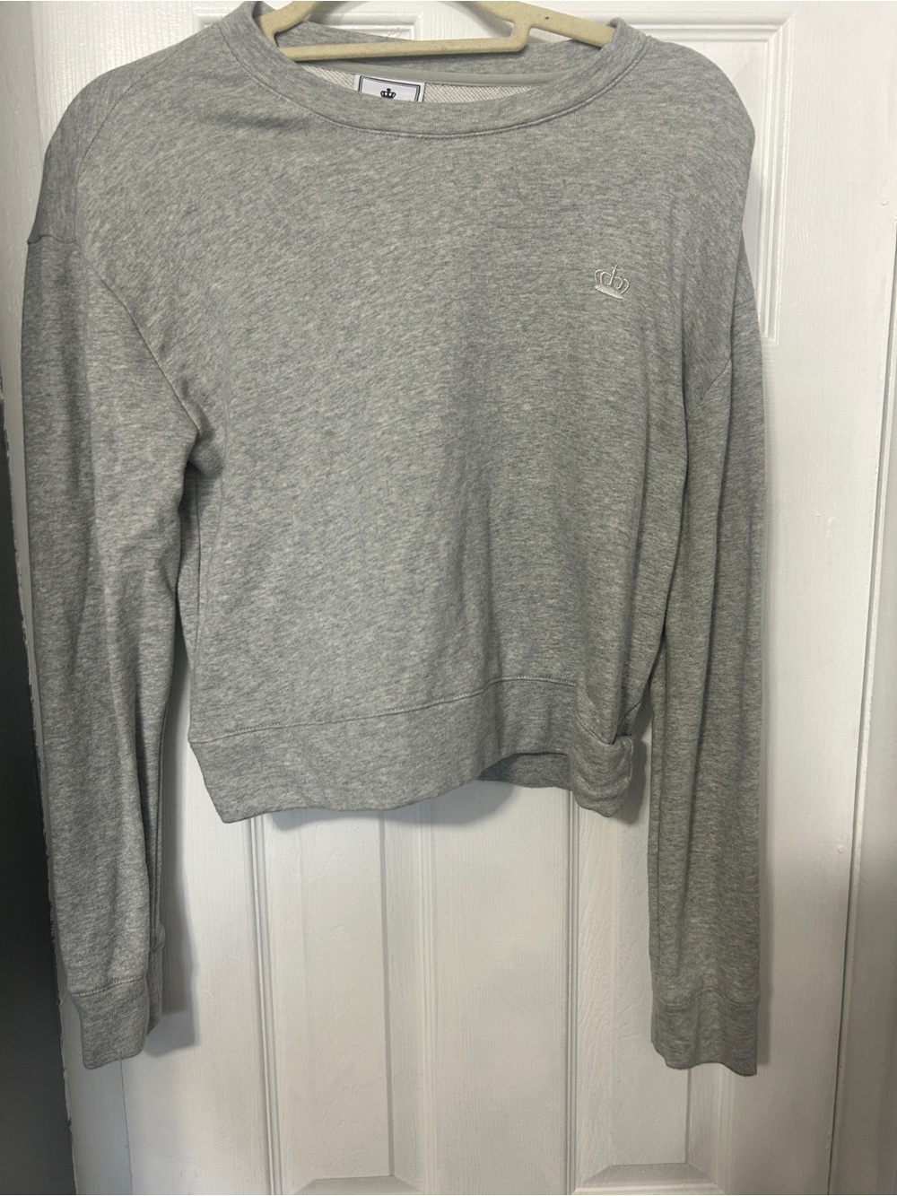 Juicy Couture Light Grey Crewneck Sweatshirt with Crown Logo